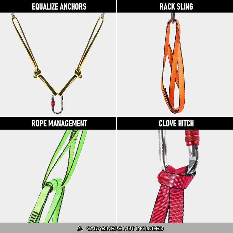 KINGTLE 18MM Nylon Climbing Sling Runner - 23KN CE2008/EN566 Certified Webbing Straps for Rock Climbing, Rappelling, Hammock Rigging & Yoga Swing - Image 5